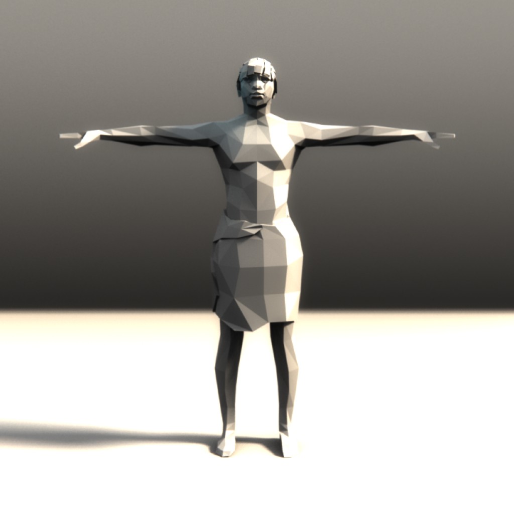 Low Poly Rigged Ancient Nubian preview image 2